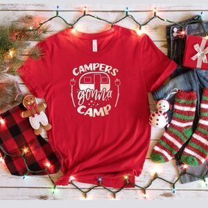 Campers Gonna Camp *Metallic Foil* Soft Graphic Tee Shirt
